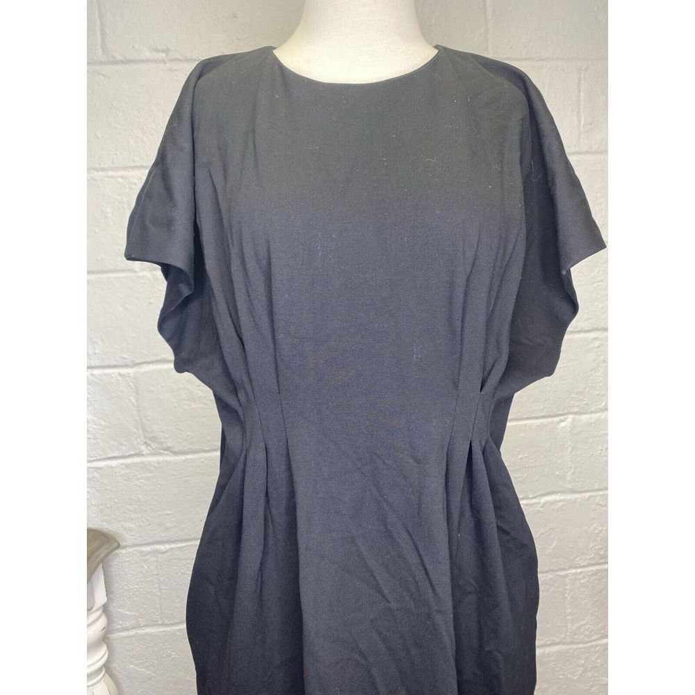 Lisa Perry Barneys Womens Maxi Dress Sz 12 Black Stretch Column‎ Pockets Career - Picture 7 of 11